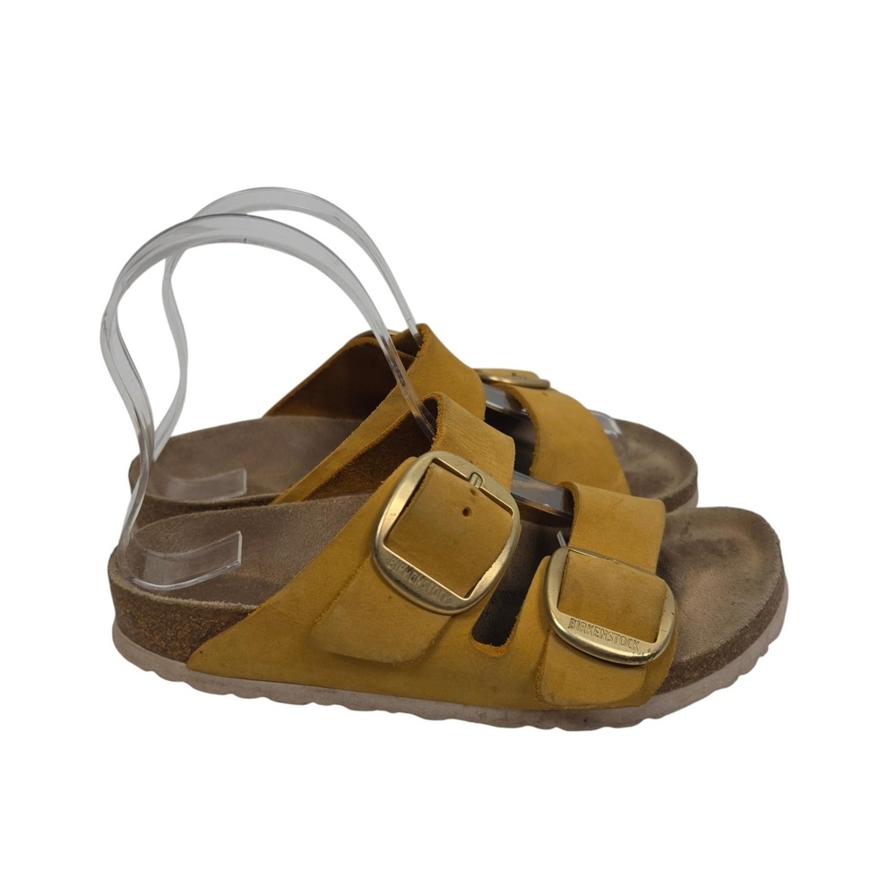 BIRKENSTOCK Arizona Big Buckle Sandals Womens 5 36 Yellow Suede Slide Comfort